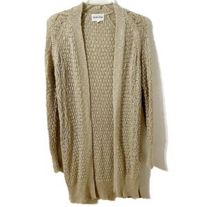 Olive + Oak Duster Open Cardigan Sweater Side Slit Ribbed Detailing Various Knit